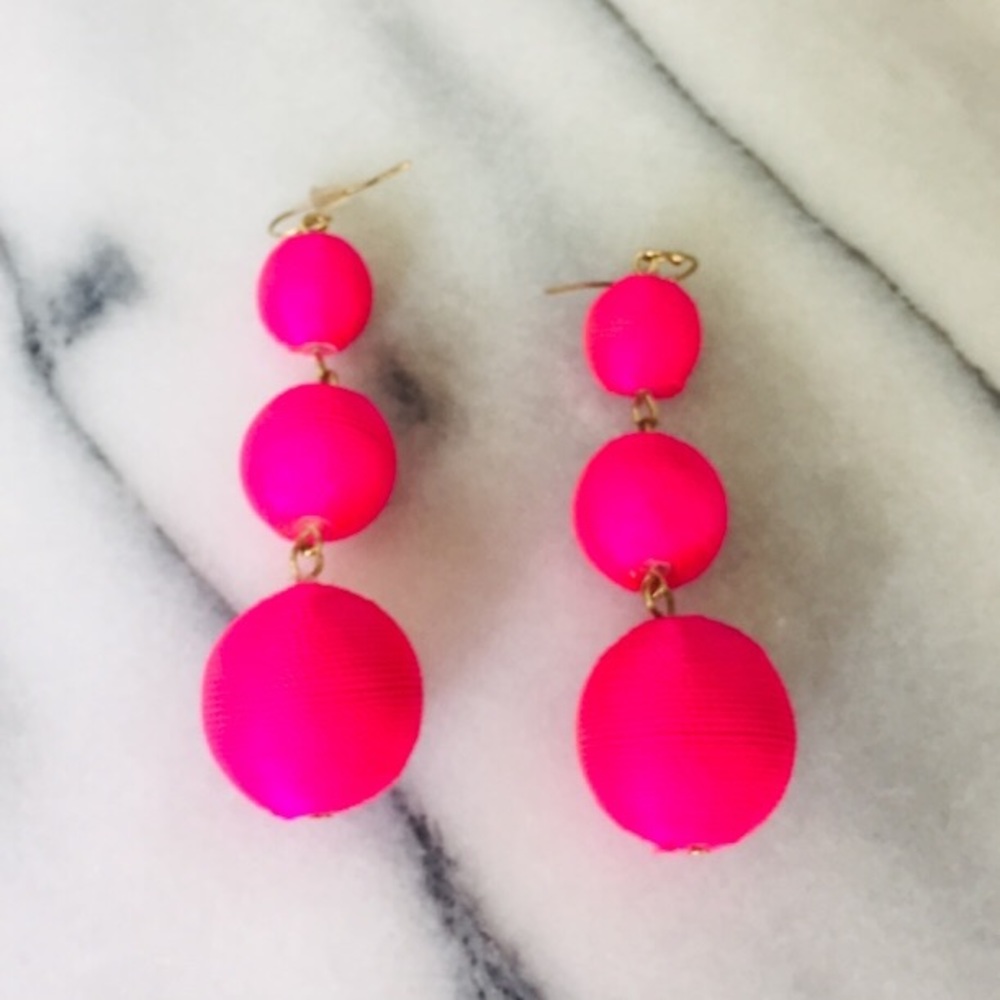 BaubleBar Ball Drop Earrings in HOT PINK